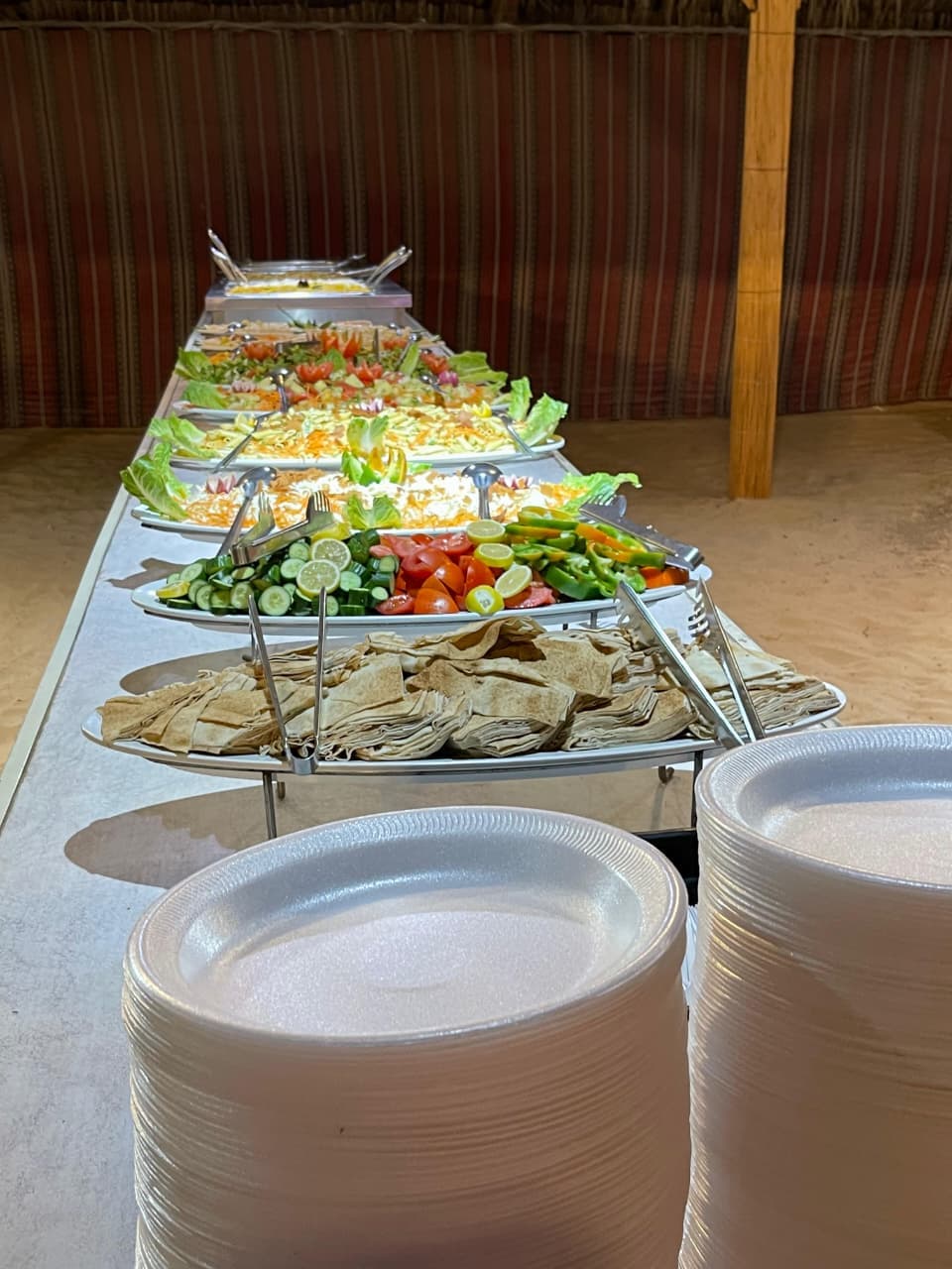 Mezze, salads and Arabic desserts